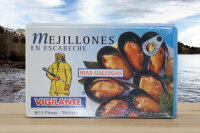 Mejillones Escabeche - Pfahlmuscheln in Marinadensauce